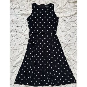 Black Label sleeveless polka dot midi dress Minimal Cute comfortable Size 8